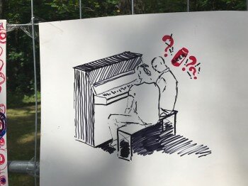 Festivalyje tikrai buvo dvigubas pianinas, čia - tik jo šaržas